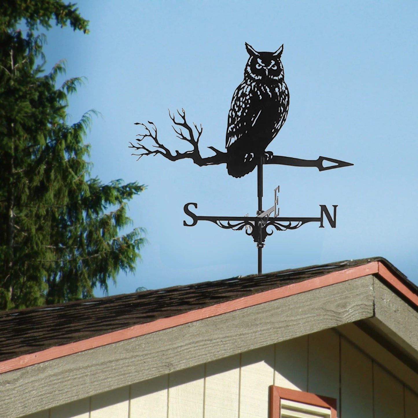 Weathervane Owl Style Weathervane Metal Wind Vane Retro Weather Vane Garden