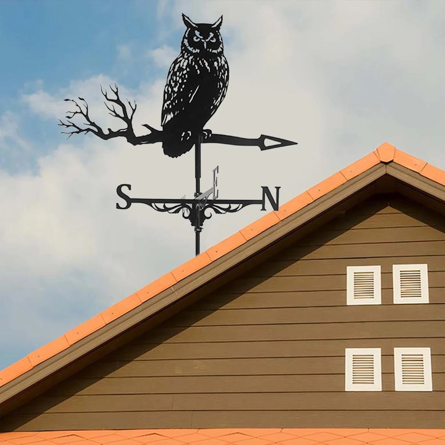 Weathervane Owl Style Weathervane Metal Wind Vane Retro Weather Vane Garden