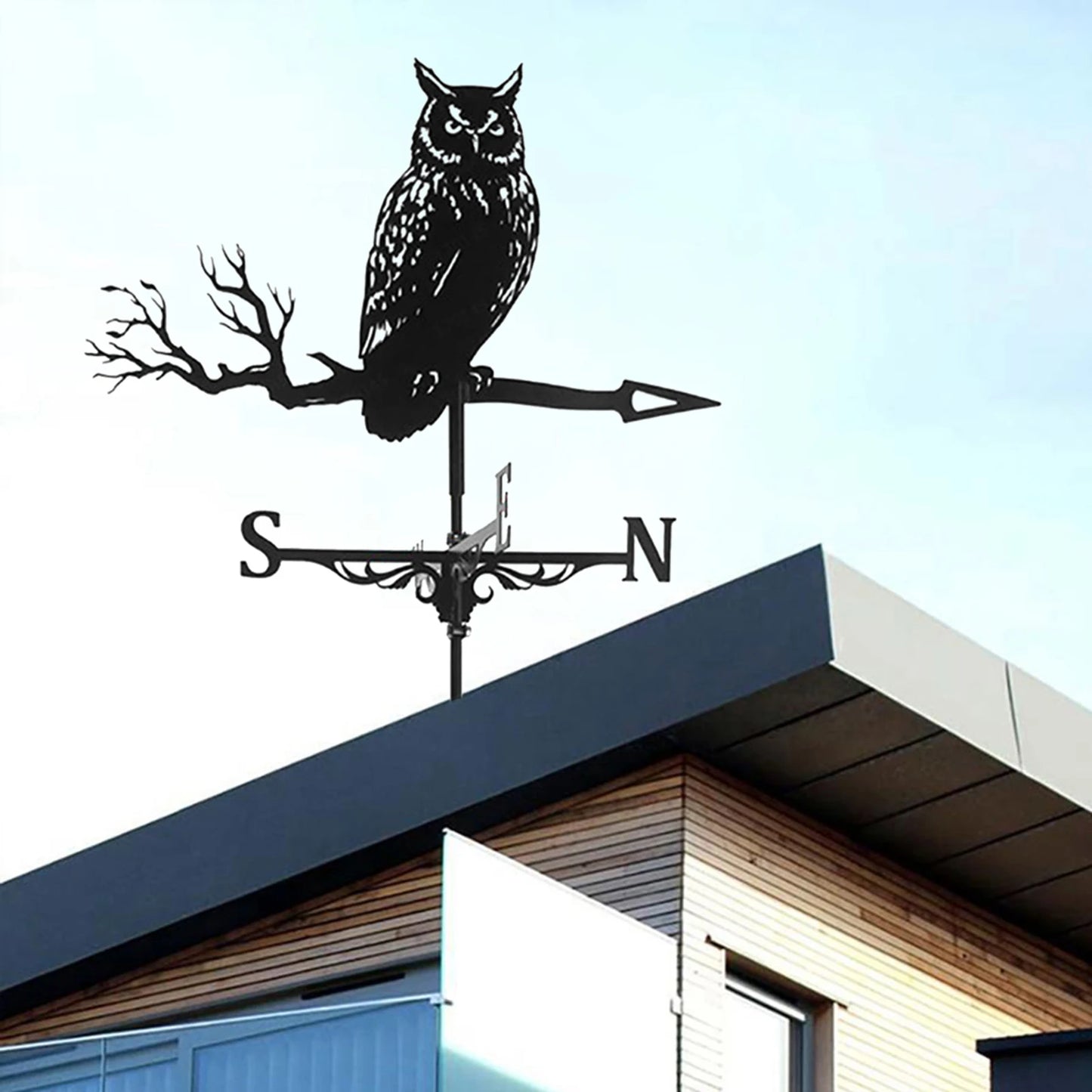 Weathervane Owl Style Weathervane Metal Wind Vane Retro Weather Vane Garden